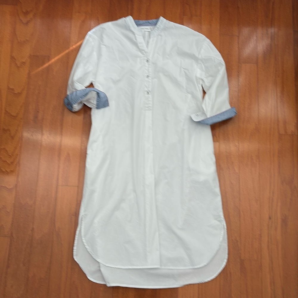 Mer Sea Anthropologie White Oversize Essential Shirt Dress